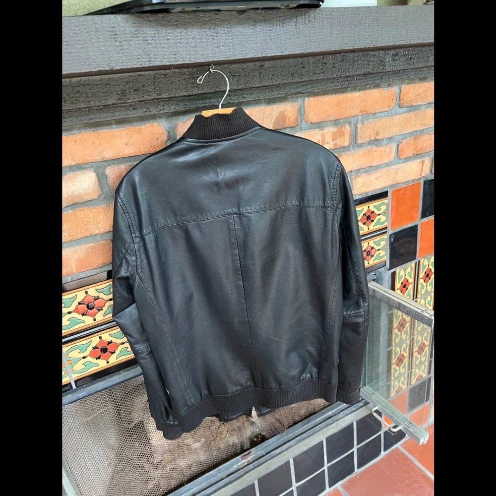 ALL SAINTS $595 LEATHER BOMBER/MOTO JACKET S - Picture 5 of 6
